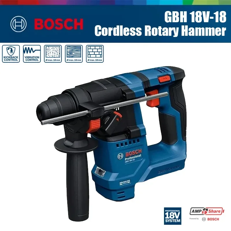 Power Tools For Workshop - Bosch GBH 18V-18 Cordless Rotary Hammer