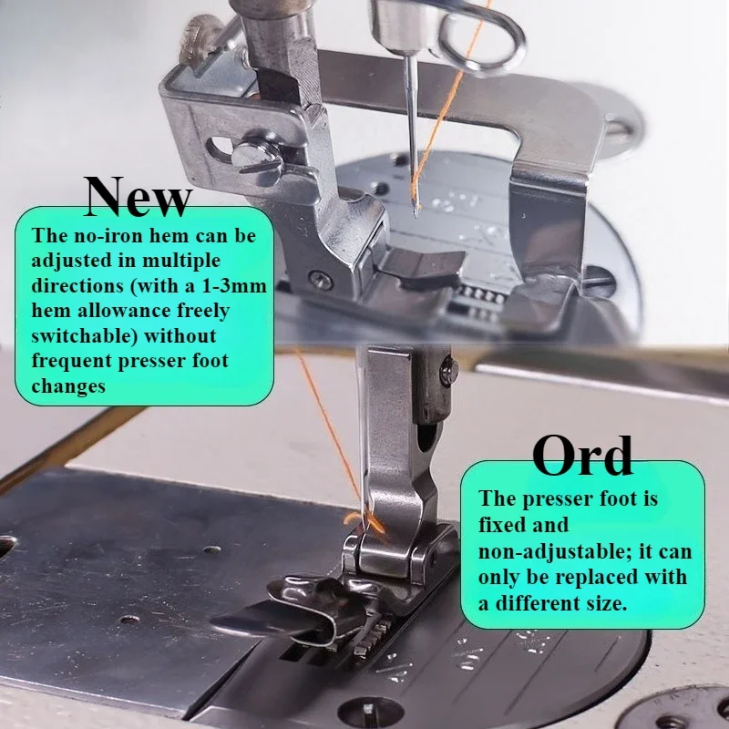 Adjustable No-Iron Hemmer Foot - Workshop Tools Machine ulasan dan harga