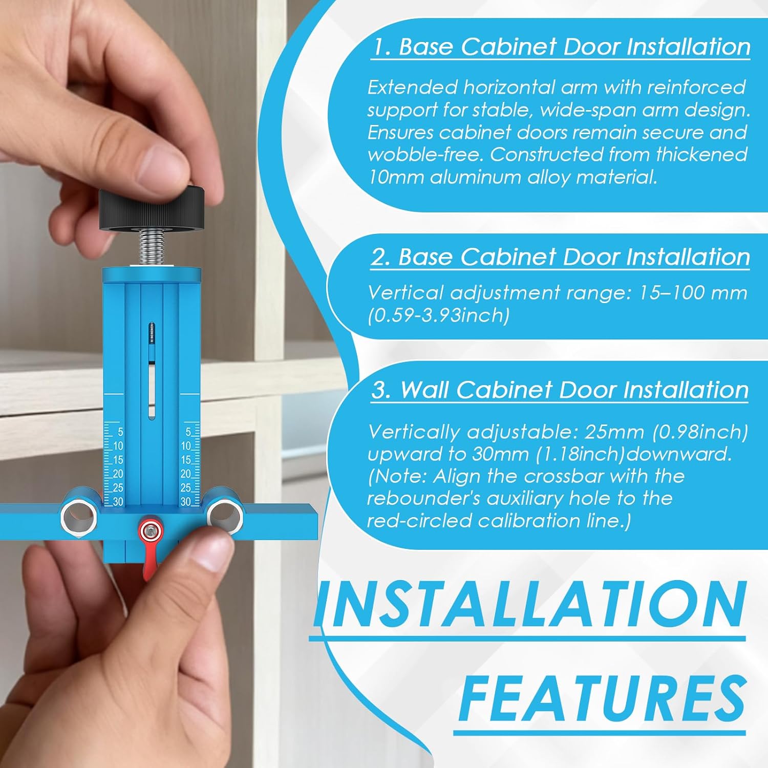 3 in 1 Cabinet Door Mounting J - Dowel Jig Kit ulasan dan harga